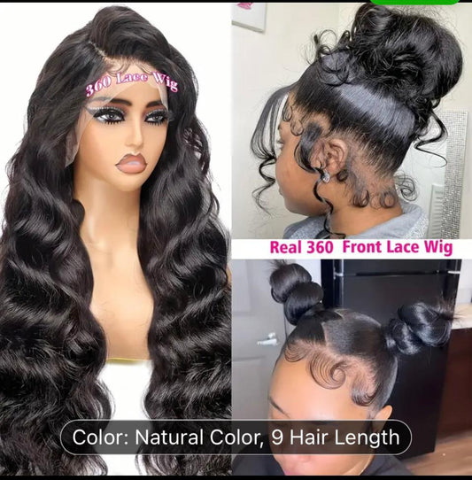 Body Wave 360 Full Lace Front Wigs Human Hair Pre Plucked With Baby Hair, Bleached Knots Natural Hairline 20 inch,