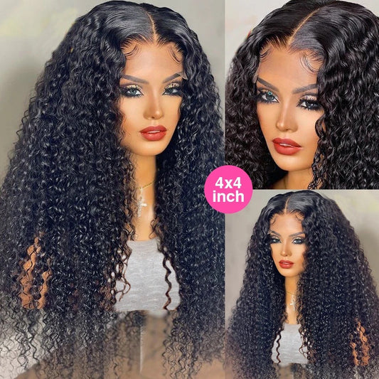 4X4 Kinky Curly Lace Front Wig 100% Remy Human Hair 20 inch .Can Be Straightened, Curled, Bleached, Dyed And Styled As You Like, Makes You More Charming with Various ...